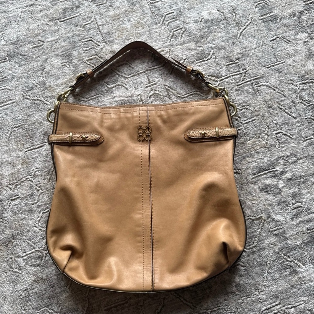 Coach Colette Leather Hobo Bag – Camel/Brass